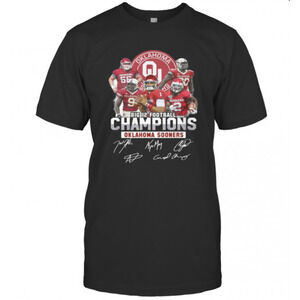 Big 12 Football Champions Oklahoma Ma Sooners Signatures Tshirt
